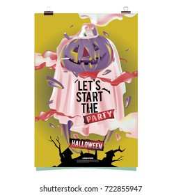 Happy Halloween Poster. Vector illustration halloween Party.