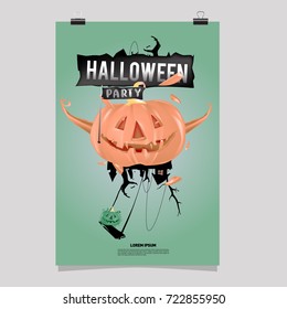 Happy Halloween Poster. Vector illustration halloween Party.