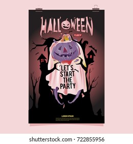 Happy Halloween Poster. Vector illustration halloween Party.