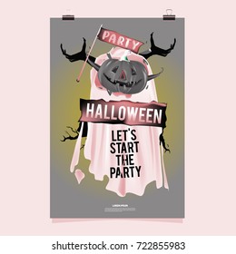 Happy Halloween Poster. Vector illustration halloween Party.