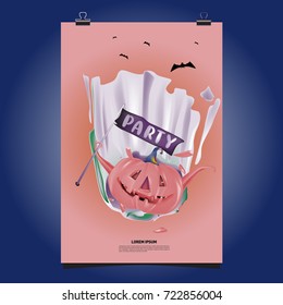 Happy Halloween Poster. Vector illustration halloween Party.
