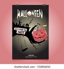 Happy Halloween Poster. Vector illustration halloween Party.