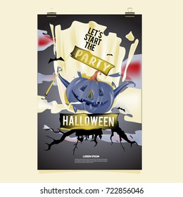 Happy Halloween Poster. Vector illustration halloween Party.