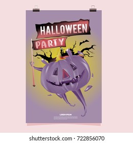 Happy Halloween Poster. Vector illustration halloween Party.