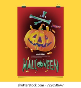 Happy Halloween Poster. Vector illustration halloween Party.