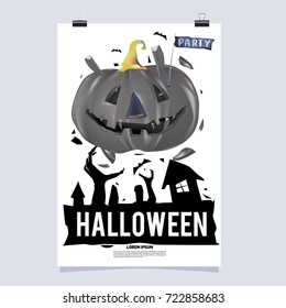 Happy Halloween Poster. Vector illustration halloween Party.