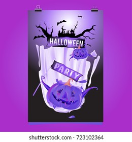 Happy Halloween Poster. Vector illustration halloween Party.