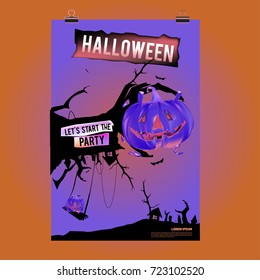 Happy Halloween Poster. Vector illustration halloween Party.