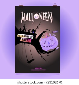 Happy Halloween Poster. Vector illustration halloween Party.