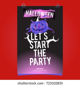 Happy Halloween Poster. Vector illustration halloween Party.
