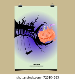 Happy Halloween Poster. Vector illustration halloween Party.