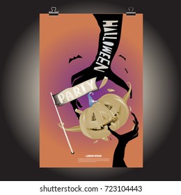 Happy Halloween Poster. Vector illustration halloween Party.