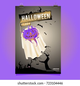 Happy Halloween Poster. Vector illustration halloween Party.