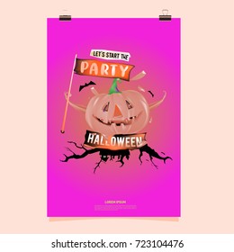 Happy Halloween Poster. Vector illustration halloween Party.