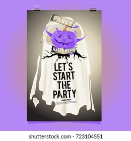 Happy Halloween Poster. Vector illustration halloween Party.