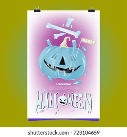 Happy Halloween Poster. Vector illustration halloween Party.