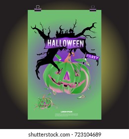 Happy Halloween Poster. Vector illustration halloween Party.