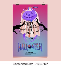 Happy Halloween Poster. Vector illustration halloween Party.