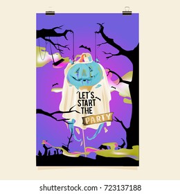 Happy Halloween Poster. Vector illustration halloween Party.