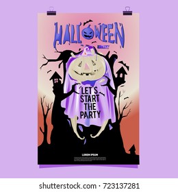 Happy Halloween Poster. Vector illustration halloween Party.