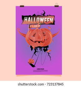 Happy Halloween Poster. Vector illustration halloween Party.