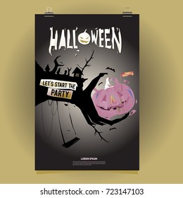 Happy Halloween Poster. Vector illustration halloween Party.