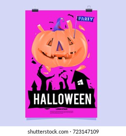 Happy Halloween Poster. Vector illustration halloween Party.