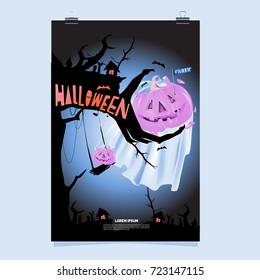 Happy Halloween Poster. Vector illustration halloween Party.