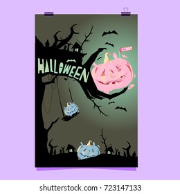 Happy Halloween Poster. Vector illustration halloween Party.