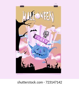 Happy Halloween Poster. Vector illustration halloween Party.