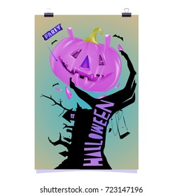 Happy Halloween Poster. Vector illustration halloween Party.