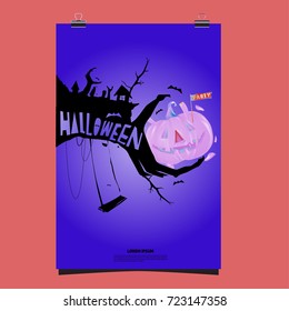 Happy Halloween Poster. Vector illustration halloween Party.
