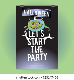 Happy Halloween Poster. Vector illustration halloween Party.