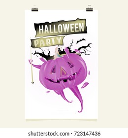 Happy Halloween Poster. Vector illustration halloween Party.