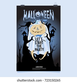 Happy Halloween Poster. Vector illustration halloween Party.