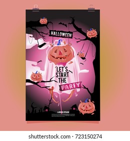 Happy Halloween Poster. Vector illustration halloween Party.