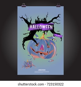 Happy Halloween Poster. Vector illustration halloween Party.