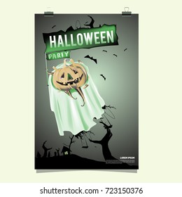 Happy Halloween Poster. Vector illustration halloween Party.