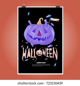 Happy Halloween Poster. Vector illustration halloween Party.