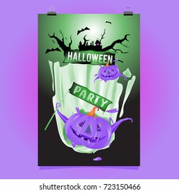 Happy Halloween Poster. Vector illustration halloween Party.