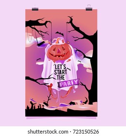 Happy Halloween Poster. Vector illustration halloween Party.