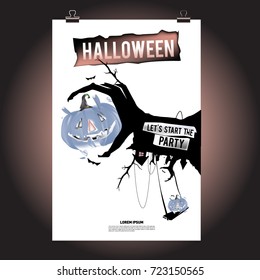 Happy Halloween Poster. Vector illustration halloween Party.