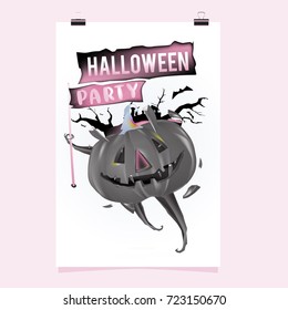 Happy Halloween Poster. Vector illustration halloween Party.
