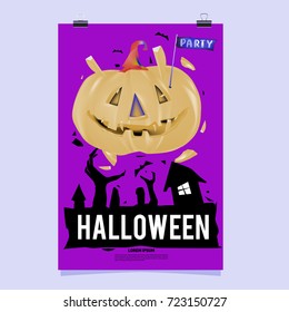 Happy Halloween Poster. Vector illustration halloween Party.
