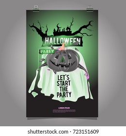 Happy Halloween Poster. Vector illustration halloween Party.