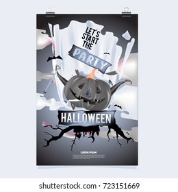 Happy Halloween Poster. Vector illustration halloween Party.