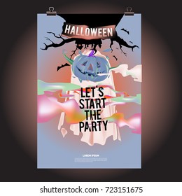 Happy Halloween Poster. Vector illustration halloween Party.