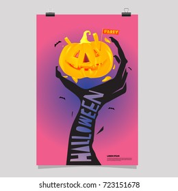 Happy Halloween Poster. Vector illustration halloween Party.