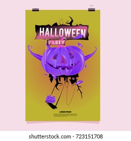 Happy Halloween Poster. Vector illustration halloween Party.