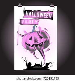 Happy Halloween Poster. Vector illustration halloween Party.